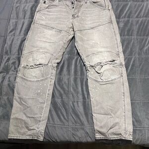 G-Star Light Gray Distressed Men's Jeans